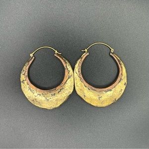 Maya jewelry Thunder dome two tone copper and crass earrings